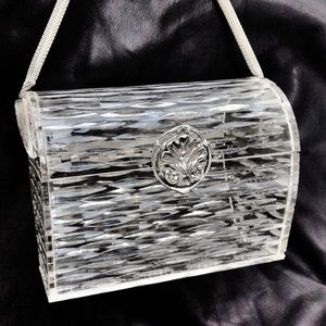 1940s Vintage Rare Wilardy Clear Lucite Box Handbag